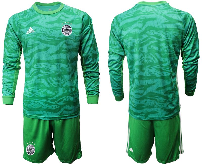 Men 2019-2020 Season National Team Germany green goalkeeper long sleeve Soccer Jersey->->Soccer Country Jersey
